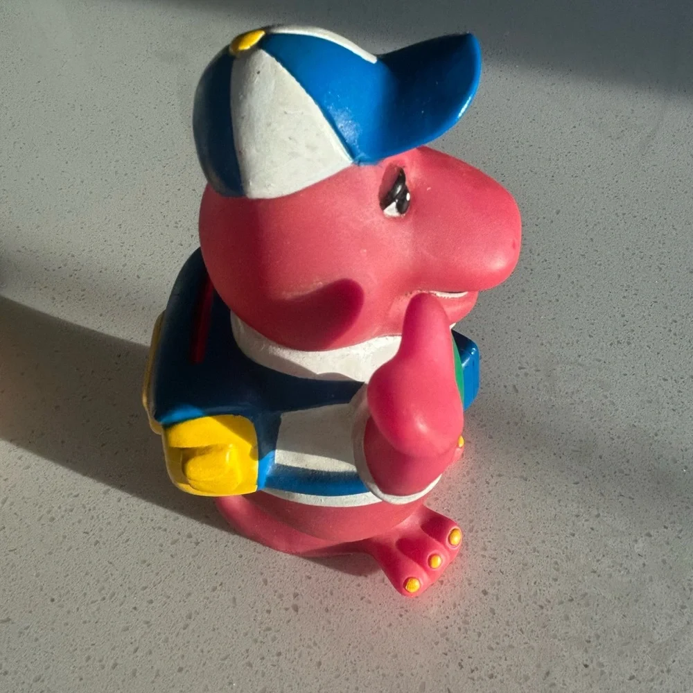 90's Vintage Y2K Barney The Purple Dinosaur Piggy Bank Story Time Back 2 School - Picture 4 of 5